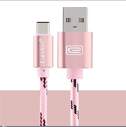 1MATCH USB 3.1 Braided Type C Cable Fast Charging, Wrapped Cord Tangle Free 3.3FT(1m) USB-C to USB-A Cable for Samsung Galaxy S8, Chromebook Pixel, Nexus 5X 6P (Rose Gold)