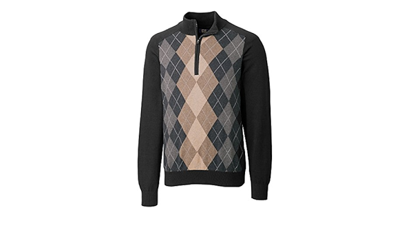 argyle mens half zip fleece