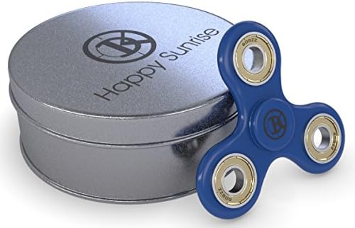 New 2017 BLUE Tri Hand Spinner Fidget Toy Game from DolKra Removable Bearing Rounded Edges Ultra Durable High Tech Increase Focus - Stress Relief - ADHD and Anxiety - twiddle desk fidget toy