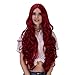 Aosler Women's Wine Red Long Wig,32 Inches Wavy Curly Synthetic Hair Wigs - Heat Friendly Cosplay Party Costume Wigs for Halloween