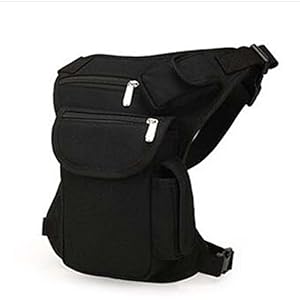 Canvas dijbeenzak beenzak voor fiets motorfiets mountainbike – zwart