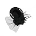 Tinksky Womens Ladies Flower Decor Hair Clip Feather Fascinator Burlesque Punk Mini Top Hat (Black)