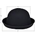 VBIGER Women Woolen Roll-up Brim Fedora Bowler Hat (Black)