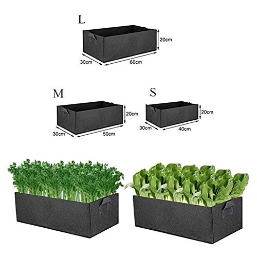 Pflanztasche 5pcs 36L Vliesstoff Pflanzsack groß 60x30x20cm Pflanzkübel Rechteckig Pflanze Wachsende Tasche mit Griffe… – Bild 3