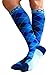 Compression Socks (1 pair) for Men & Women by INFINITY - BEST for Running, Nurses, Shin Splints, Flight Travel, & Maternity Pregnancy - Boost Athletic Stamina & Recovery (Blue Argyle, L/XL)
