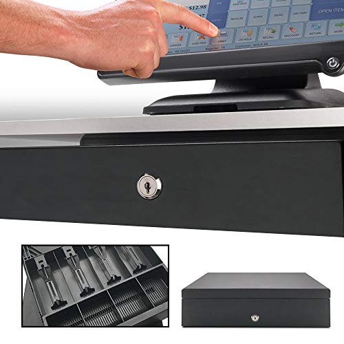 Apelila POS Cash Register Money Drawer with Removable Coin 4 Bills and 4 Coins Tray for Supermarket, Shop, Department Store, Drugstore (4 Bill & Coins) - Thumbnail 6