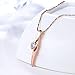 Gorgeous Necklace 18K Rose Gold Zircon Women Jewelry 45cm Chain Dangle Pendant Necklace