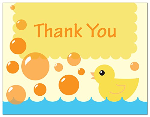 50 Cnt Yellow Duck Bubbles Bath Baby Shower Thank You Cards