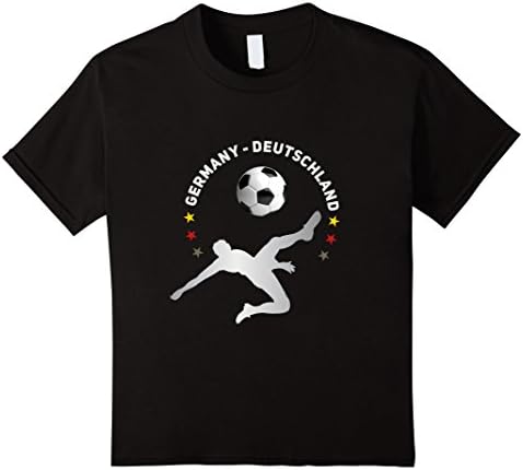 unisex-child German Fuutball Tee Shirt Germany Soccer Kids T-Shirt 12 Black