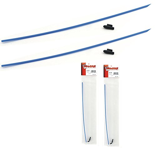 (2) Traxxas Antenna Tube + Cap #1726 Stampede Rustler Bandit Slash xl-5 vxl blue