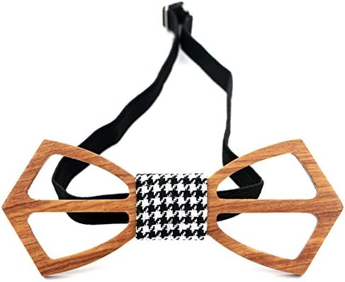 SAMBAN Creative Hollow Out Men’s Wood Bow Tie Handmade Wedding Necktie Best Gift