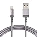AmazonBasics Nylon Braided USB A to Lightning Compatible Cable - Apple MFi Certified - Dark Grey, 6-Foot, 10-Pack