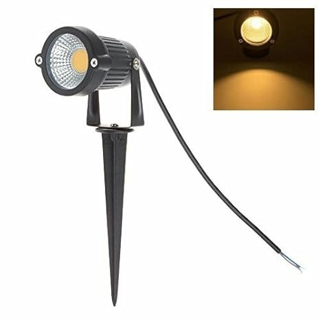 Original 5W LED Landscape Spotlight 12V 24V Outdoor Waterproof Path Light Low Voltage Lamp with Spike Stand for Garden, Yard, Pathways, Lawn, Driveway Decorative Lighting (White) (Warm White, 5watt)