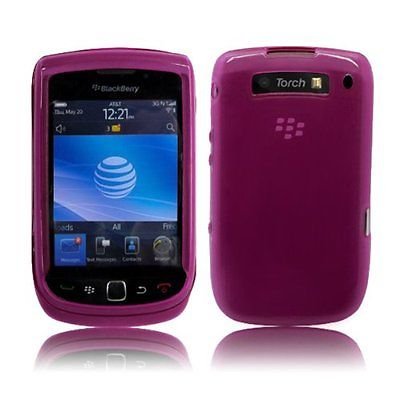 Flexible TPU Gel Case for Blackberry Torch 9800/9810 - Hot Pink