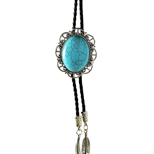 Huabola Native American western cowboy turquoise bolo tie
