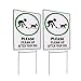 WaaHome Pack of 2 Double Sided Please Clean Up After Your Dog Poop Yard Signs With Stakes, 8