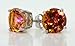 4 Carat Natural Ecstasy Mystic Topaz Round Stud Earrings .925 Sterling Silver Rhodium Finish