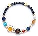 Fesciory Women Solar System Bracelet Universe Galaxy The Eight Planets Guardian Star Natural Stone Beads Bracelet Bangle For Men(Blue Sandstone(Stretch))