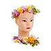 Jovitec 54 Pack Luau Tropical Hawaiian Headband Floral Leis Headband and Wristband for Costume Party Decoration Supplies, 6 Colors
