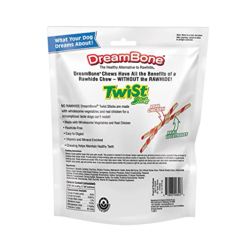 DreamBone Twist Sticks, Made With Real Chicken, RawhideFree Chews for Dogs, 50 Count Pricepulse