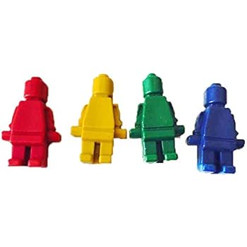 Lilly and the Bee Novelties 48 Minifig Shaped Crayons in 12 Sets of 4 Crayons