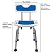 PCP Shower Chair Safety Seat, Stability Grip Traction, Portable Medical Senior Living Spa Recovery Support, Foam Padded, White/Blue