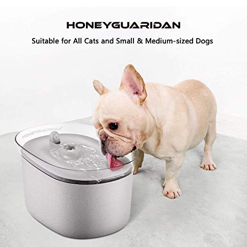 HoneyGuaridan Pet Drinking Water Fountain, 2.5L Super Quiet Automatic Cat Water Dispenser with 3 Replacement Filters for Dogs, Cats, Birds and Small Animals - Thumbnail 5