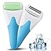 Eurobuy Ice Roller for Face & Eye Puffiness Migraine Pain Relief and Minor Injury,Set of 2 Roller Heads Ice Rolling Massager,Handhold Stainless Steel Roller,Skin Care Beauty Tool (Blue Green)