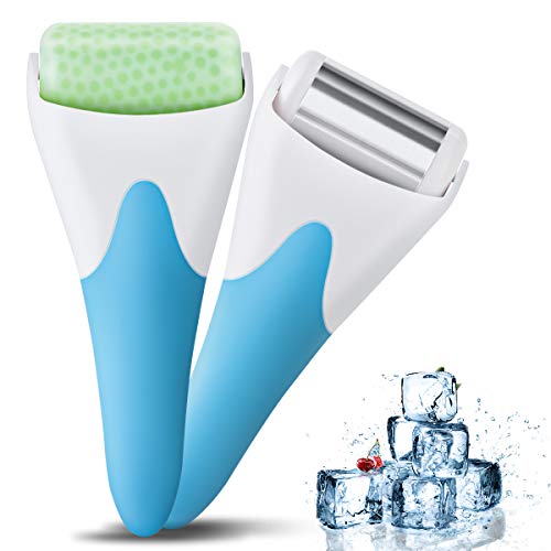 Eurobuy Ice Roller for Face & Eye Puffiness Migraine Pain Relief and Minor Injury,Set of 2 Roller Heads Ice Rolling Massager,Handhold Stainless Steel Roller,Skin Care Beauty Tool (Blue Green) - Thumbnail 7