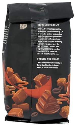 PEET’S COFFEE, CARAMEL BRULEE FLAVORED GROUND COFFEE, 10 OUNCE