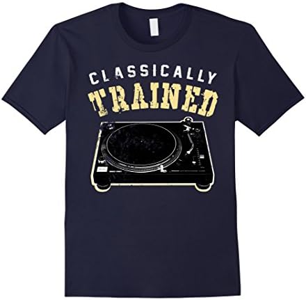 Men's Classically Trained DJ Turntables Shirt: Turntable Era Tee Medium Navy