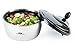 KitchenWorldwide - Stainless Steel Salad Spinner - Easy spin - Dry Lettuce, Greens & Veggies - Quality Built To Last. Best Spin Mechanism - 3 Year Warranty - Comes With Container + Knife