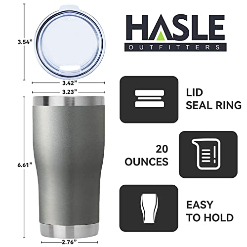 HASLE OUTFITTERS 20oz Stainless Steel Tumbler Bulk Curve Side Gray