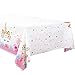 Honoson 5 Pieces Unicorn Party Tablecloth Disposable Unicorn Table Cover for Birthday Party Baby Shower Decoration Supplies
