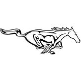 Mustang Horse Vinyl Decal Sticker For Vehicle Car Truck Window Bumper Wall Decor - [8 inch/20 cm Wide] - Gloss WHITE Color