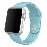 Sunfeiorts Silicone Bracelet Strap Band For Apple Watch 38mm 42mm (Sky Blue, 38mm)