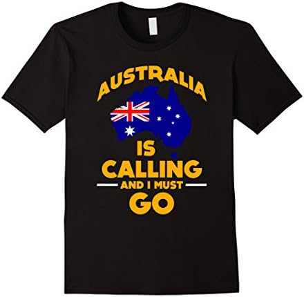 Men's FUNNY AUSTRALIA IS CALLING AND I MUST GO T-SHIRT Gift XL Black