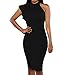 Tiksawon Women Sexy Ruffled One Shoulder Bodycon Party Midi Dress
