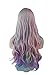 rainbow wigs for women Colorful Wigs Mermaid Hair Synthetic Heat Resistant Fiber Costume/Halloween/Party Natural Loose Long Wigs for Women (C)