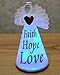 BANBERRY DESIGNS Faith Hope Love Angel - Frosted Glass LED Color Changing Praying Angel Statue Holding Red Heart