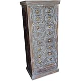 Mogul Interior Antique Indian Teak Cabinet Reclaimed Wood Vintage Brass Rustic Furniture