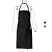 esonmus Adjustable Chef Apron Multi-Purpose Kitchen BBQ Restaurant Apron Cooking Grilling Waiter Apron with Adjustable Neck Belt Ultra Long Waist Ties Two Front Pockets for Anyone-Black