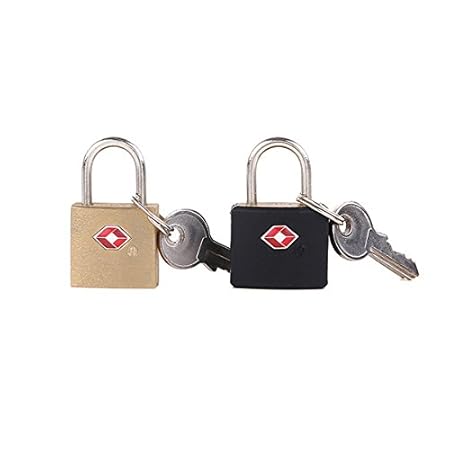 Iktu Mini Master Lock Padlock, Keyed TSA-Accepted Luggage Lock Brass+ABS (Assorted Design/Colors)