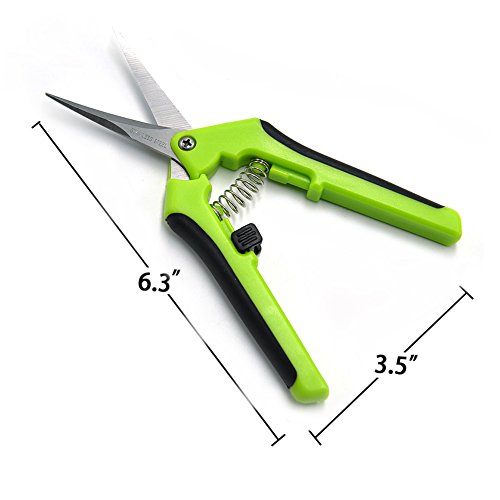 2 Pack Curved Tip Trimming Scissors with Titanium Coated Blades, Gardening Hand Pruner Pruning Shear by HiHydro - Thumbnail 2