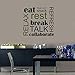 Edvoynlm Break Room Decor Break Room Decals for Walls Eat Relax Wall Decal Break Room Wall Stickers Eat Rest Decal Eat Wall Decal Break Room Decor