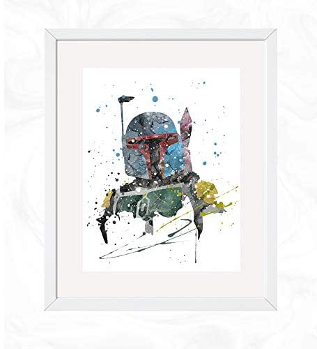 Amazon.com: Boba Fett Prints, Star Wars Watercolor, Nursery Wall Poster, Holiday Gift, Kids And Children Artworks, Digital Illustration Art : Handmade Products