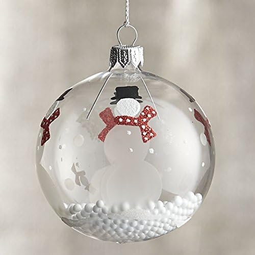 Naice Christmas Ornaments Heavy Duty Glass Balls Clear Ornaments, 80mm, Pack of 6