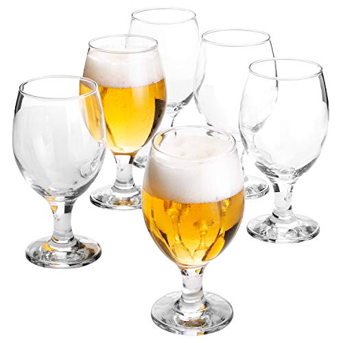 Craft Beer Glasses Set of 6, Belgian Style Stemmed Tulip Classics, IPA Beer Tasting Glassware,13 1/2 oz - Thumbnail 3