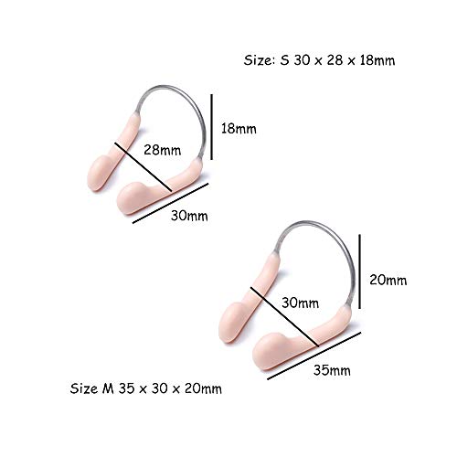 Valword 10 Pieces Waterproof Swimming Nose Clip Silicone Nose Protector for Training Protector Swimming Beginners, Adults Kids Using Training, Beige