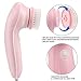 Electric Facial Cleansing Brush, 3 Brush Heads with 2 Power Modes - Rechargeable Face Cleanser Waterproof, Spin Face Brush for Deep Cleansing, Gentle Exfoliating and Massaging(Pink)